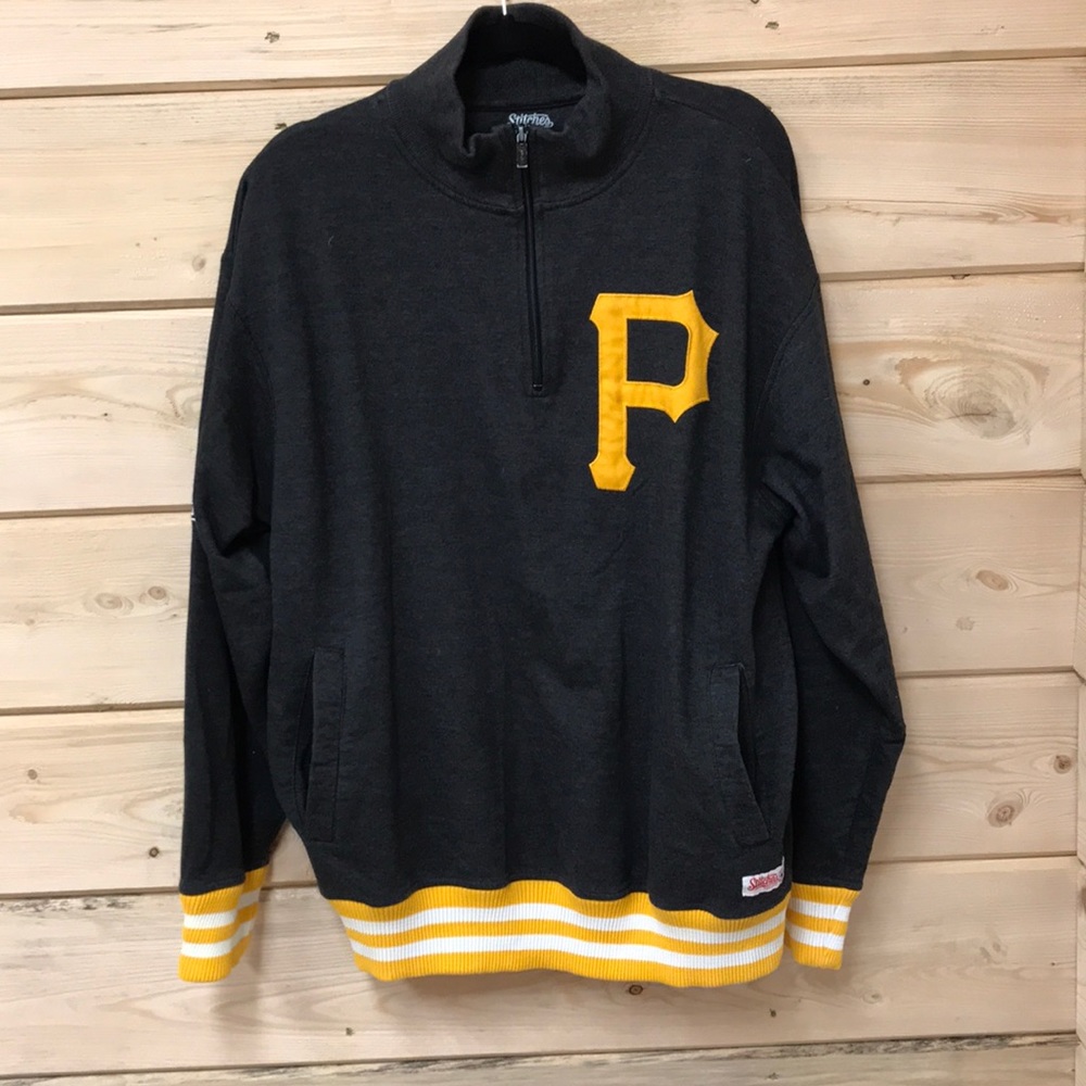 Pittsburgh Pirates 1/4 Zip Gray Sweatshirt Sz L